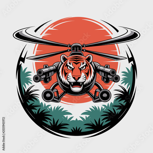 Fotografía Tiger helicopter emblem logo symbol.