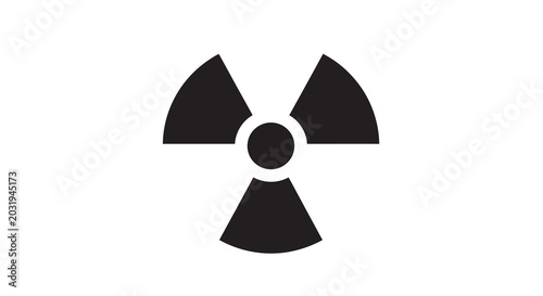Radioactive symbol silhouette on a white background