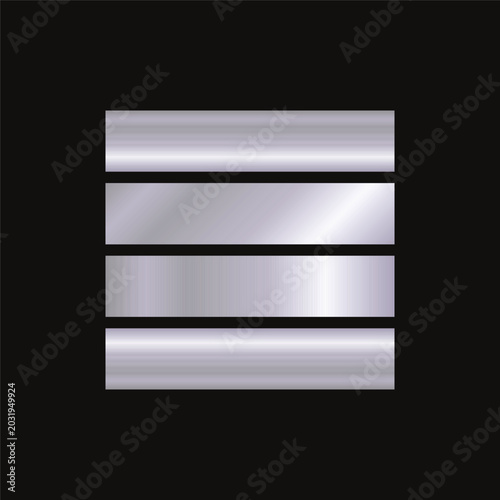 Luxury Silver Metallic Gradient Bars Background with Chrome Futuristic Shine