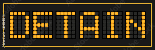 Foto Orange color led banner in word detain on black background