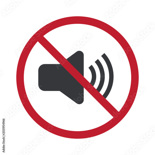 Εκτύπωση καμβά Isolated prohibition sign showing loudspeaker with high volume sound indicating