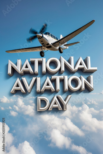 Banner poster postcard national aircraft aviation day of United States of America AI Generative