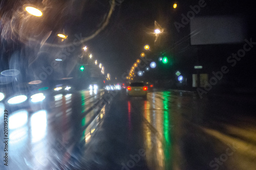 Schilderij op canvas Urban landscape captured with a Lensbaby creative lens