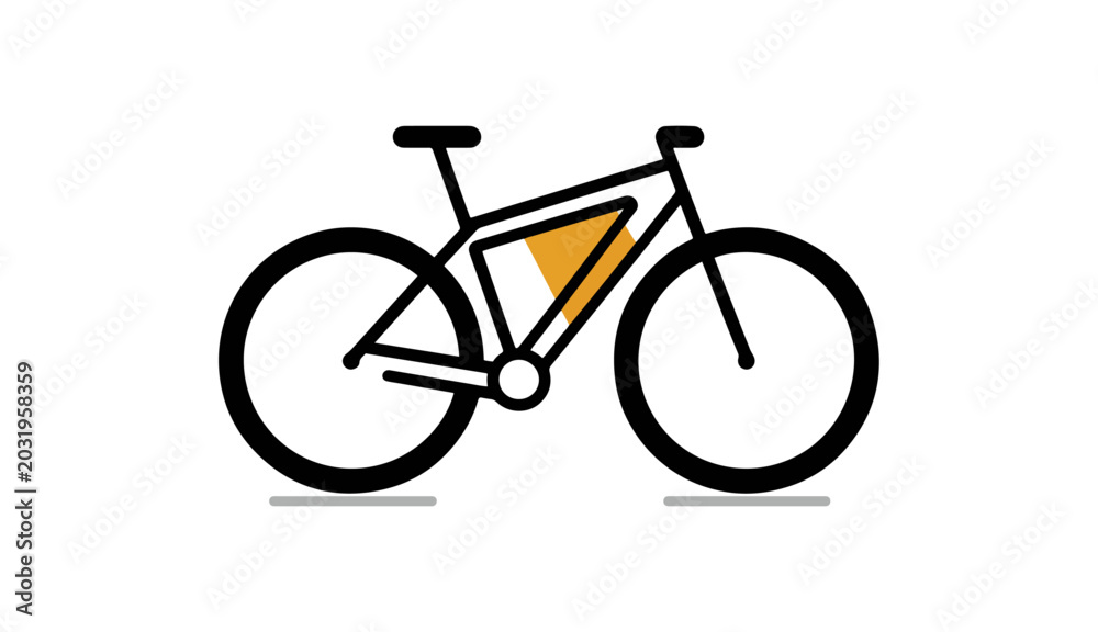 Fototapeta premium Geometric bicycle illustration on black background