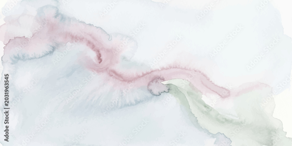 Obraz premium Abstract watercolor strokes in soft pastel shades of rose, sage green, and sky blue blend and flow across the canvas, creating a serene and dreamy composition.