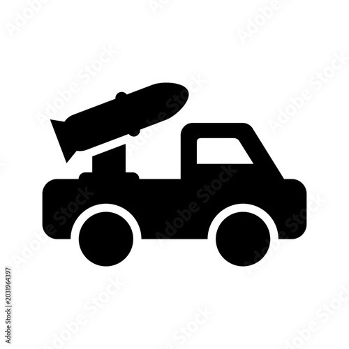 Missile truck icon solid design illustration template