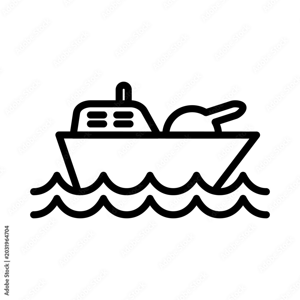 Fototapeta premium Warship icon design with transparent background