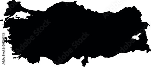 Fotografia Turkey Map Silhouette Isolated on Gray Background for Geography Travel Infograph
