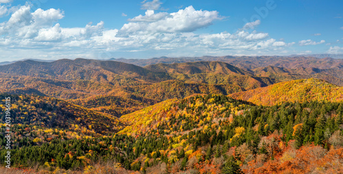 Tableau sur toile Autumn view from the Cowee Mountain Overlook on the Blue Ridge Parkway