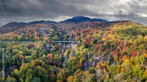 Blue Ridge Parkway in autumn at Grandfather Mountain