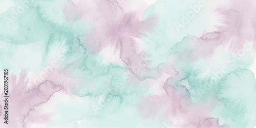 Foto Abstract watercolor painting with soft pastel hues of mint green and lavender blending delicately, creating a dreamy and ethereal effect