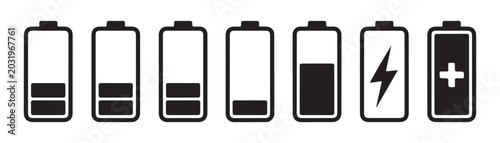 Bild auf Leinwand Battery charge level indicator icon set