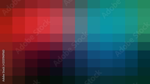 Photography Abstract digital background with a pixelated gradient transition from red to blu