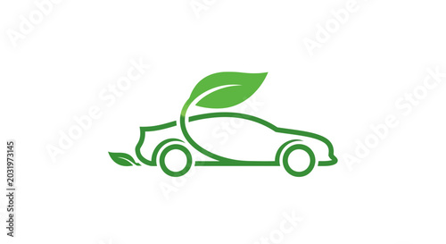Eco-Friendly Car Concept Logo Design Demonstrating Sustainable Green Transportation