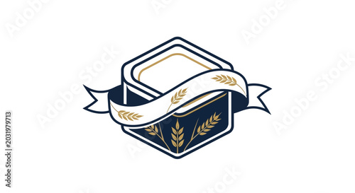Elegant Wheat Crest Emblem Design For Branding And Promotional Purposes