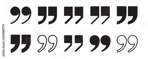 Tableau sur toile Graphic collection of various quotation marks and punctuation styles for creative typography