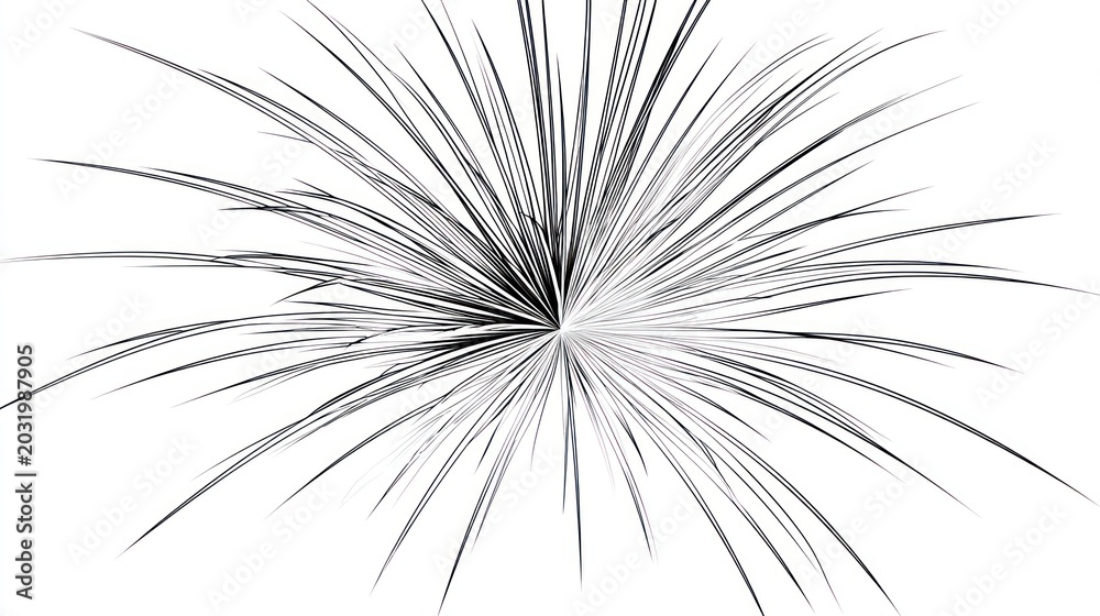 Obraz premium Abstract illustration of radial lines emanating from a central point design