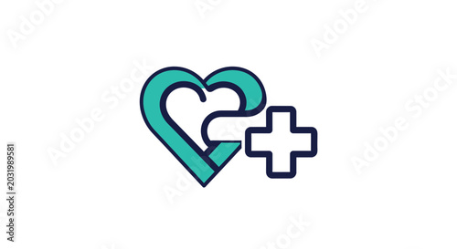 Healthy Heart Combined With Medical Care Symbolizes Wellness And Protection