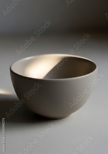 Minimalist Matte Ceramic Bowl with Soft Dramatic Lighting