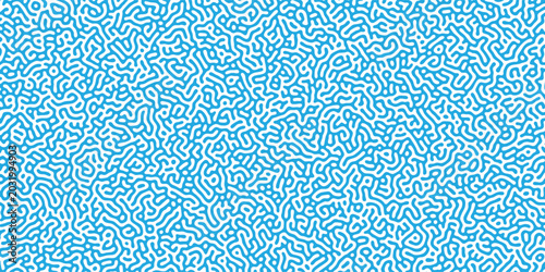 Bilde på lerret Abstract turing pattern background featuring bright blue reaction diffusion maze
