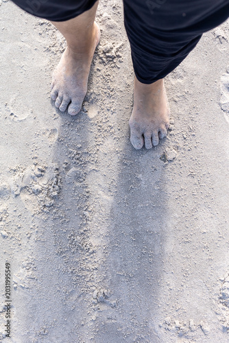 walking on the beach