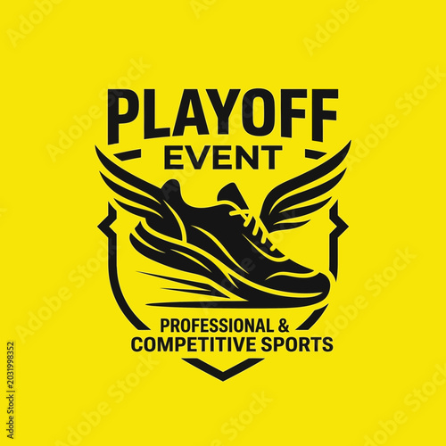 Dynamic Playoff Event Emblem Showcasing Professional Sports and Competitive Spirit, Winning