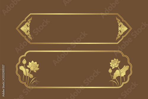 Thai art luxury banner, background pattern decoration for printing, flyers, poster, web, banner, brochure and card concept vector illustration