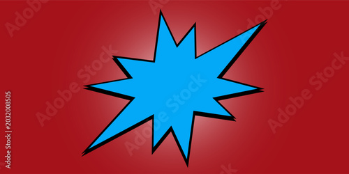 3D yellow Pow text with blue burst