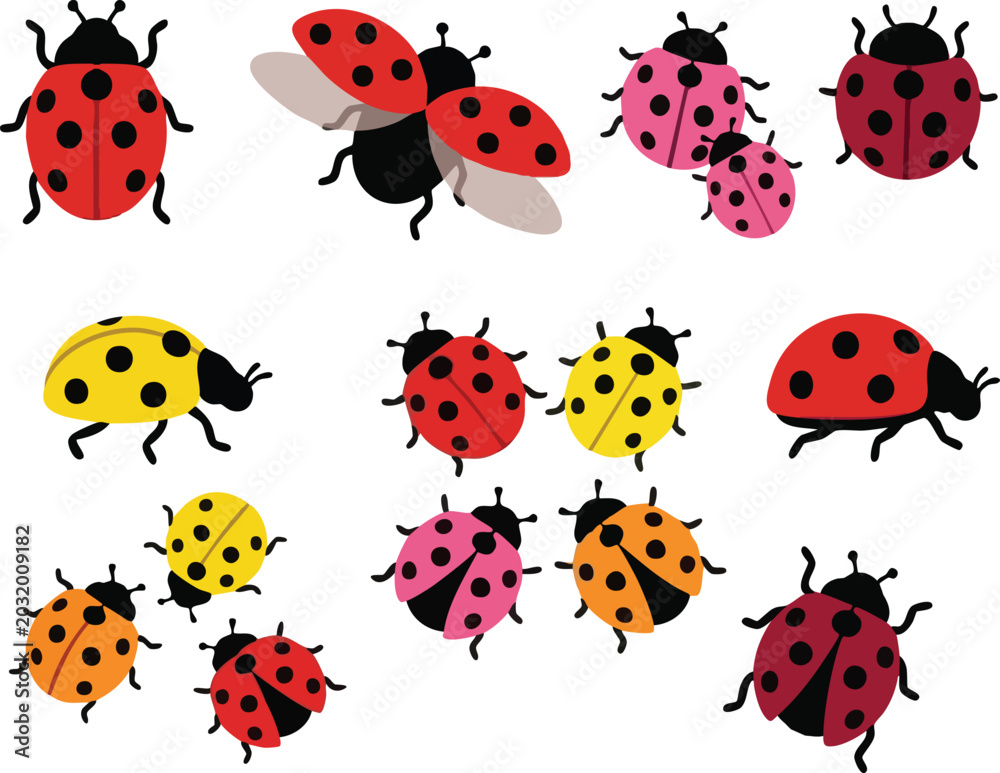 Obraz premium adybug Illustration Set with Various Poses and Cartoon Character Collection