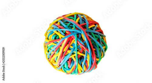 Canvas Print colorful rubber band ball