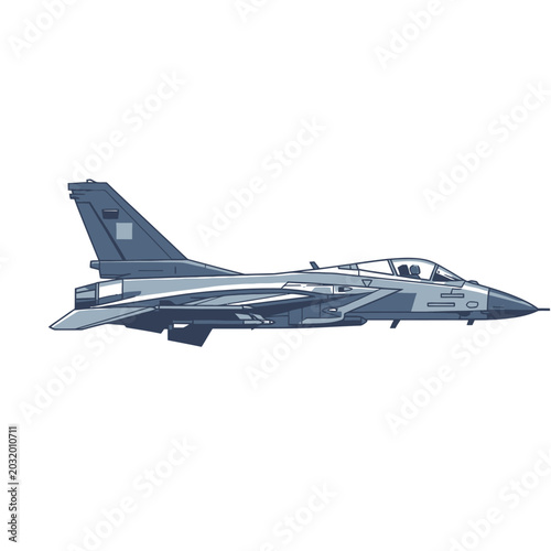 Pixel art of an advanced military jet fighter isolated on white