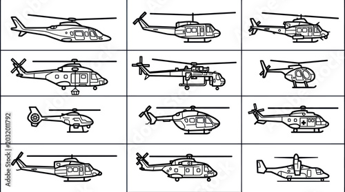Foto Helicopter Icon Set