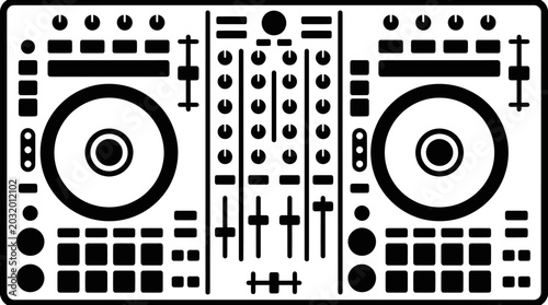 Foto DJ Controller Minimalist Vector Illustration