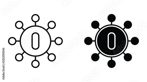 Bild auf Leinwand Omnichannel icon set in outline and solid glyph style vector