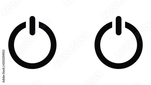Quadro em tela Power button icon set in outline and solid glyph style vector