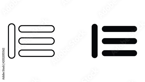 Foto Indent icon set in outline and solid glyph style vector