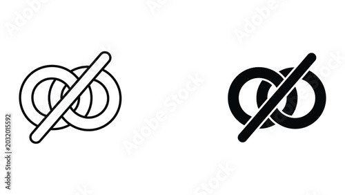 Tablou pe pânză Divorce icon set in outline and solid glyph style vector
