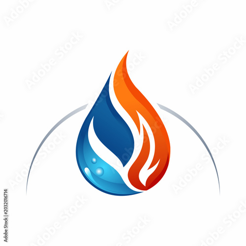 logo icon fire and water