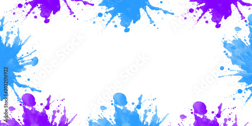 Obraz na plátně Splash paint stains on white background in vibrant abstract watercolor style