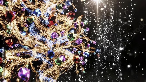 4K Abstract Gemstone Tree Animation Loop Business Presentation Background Stock Video