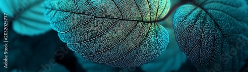 Illustration of a vibrant green leaf with intricate details and textures created with Generative AI technology