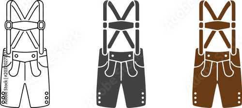 Photos Lederhosen vector illustration showing traditional Bavarian costume concept for