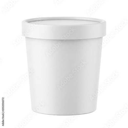 Cuadro en lienzo Blank white paper ice cream tub container mockup