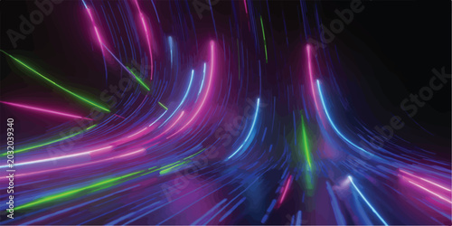 Colorful abstract flowing light trails in motion with abstract background light streaks art effect pattern shapes artistic expression colorful