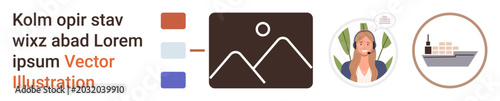 Obraz na płótnie Business, communication, logistics, shipping, customer service, visual assets