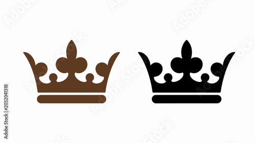 Schilderij op canvas Two Crown Symbols In Silhouette Style On A White Background crowns royal regal m