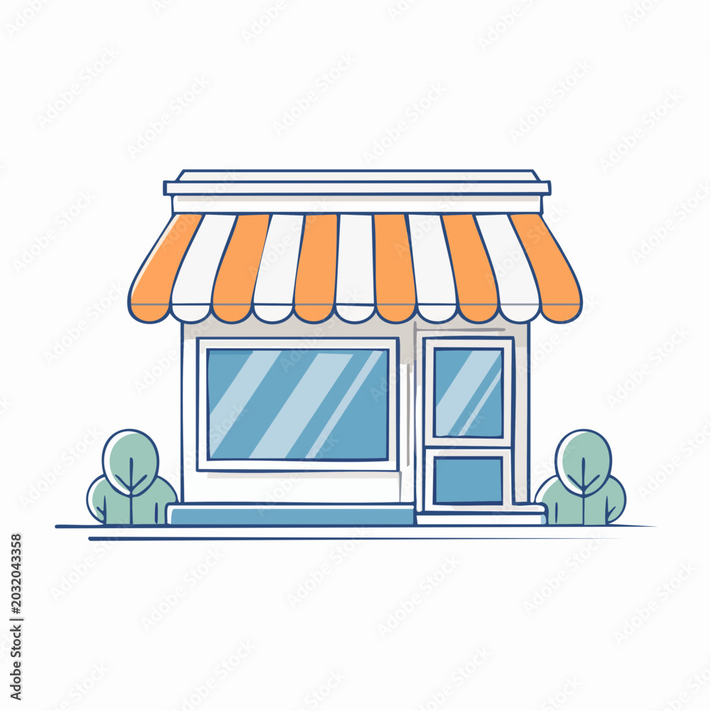 Obraz premium Simple Storefront Illustration