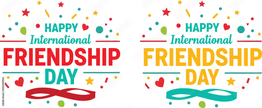 Obraz premium Vibrant international friendship day celebration graphics