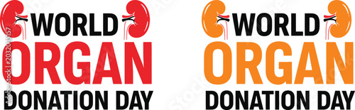 Canvastavla World organ donation day awareness graphic with kidneys red and orange versions
