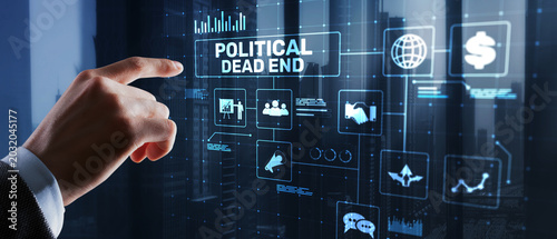 Foto Political Dead End Dashboard Representing Policy Failure and Decision Paralysis